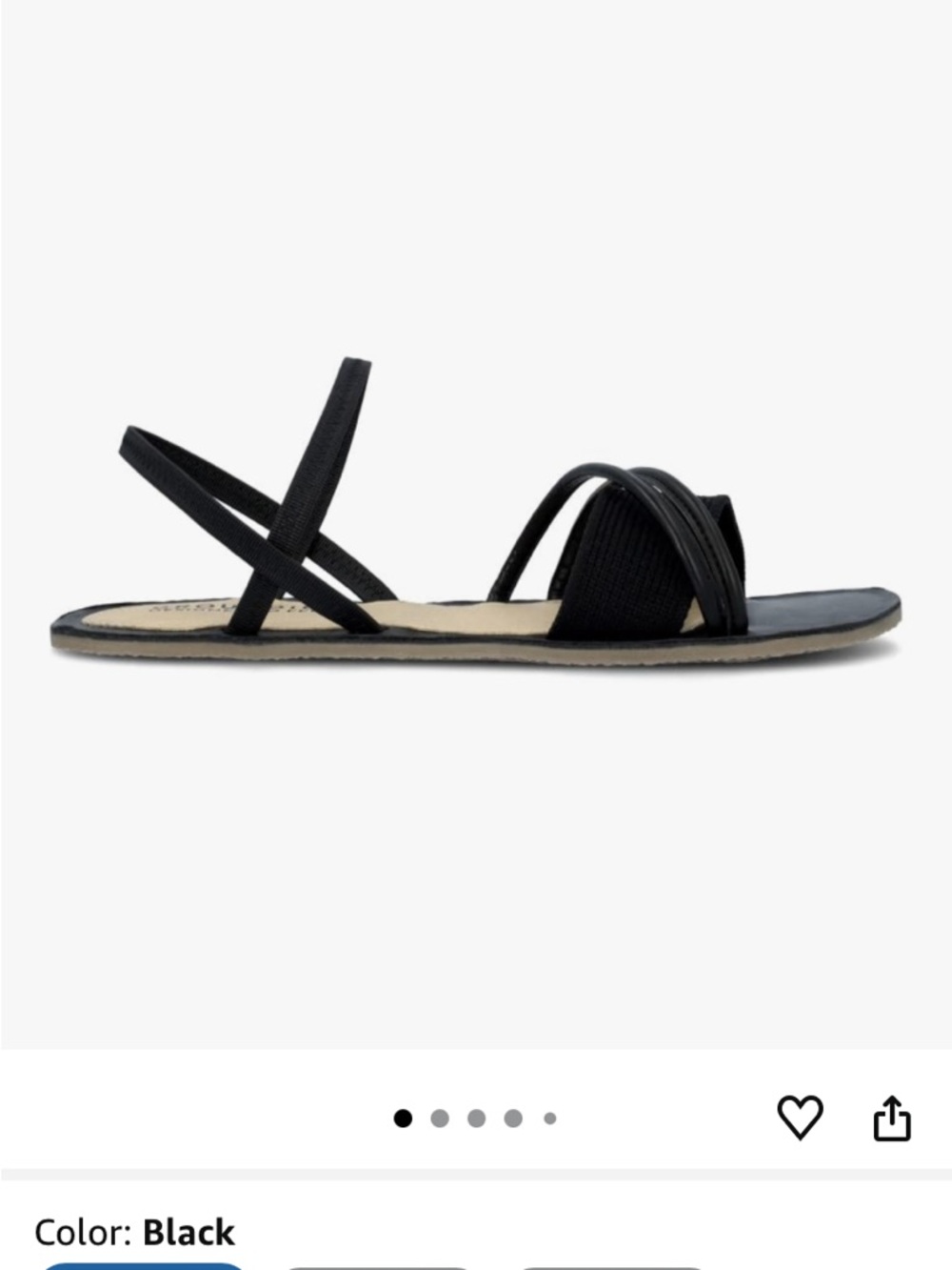 Groundies Corfu Barefoot Black Sandals, sz 8